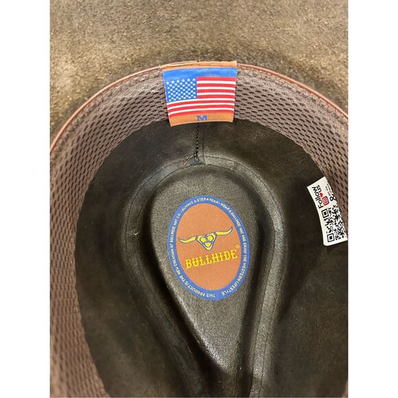 Bullhide Leather Cowboy Hat Size Medium - Picture 6 of 8